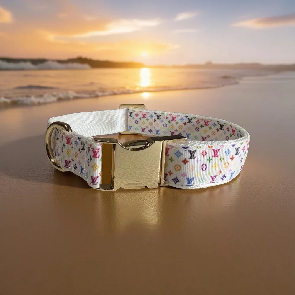Luxury Dog Collar, L, Colorful, 1